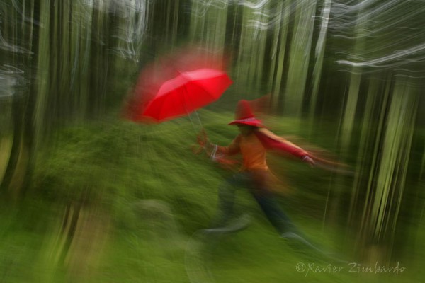 KRISTEN RUNNING IN THE FOREST UNDER RAIN - TYROL MOUNTAINS OF AU